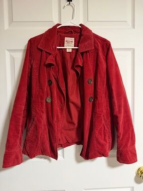 Mossimo Supply Co. Red Corduroy Double-Breasted Blazer